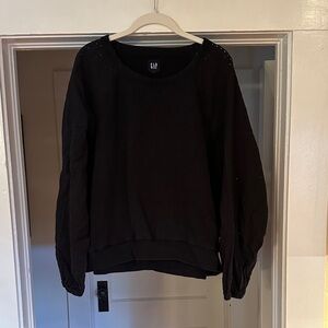 GAP Black Textured Long Sleeve Top